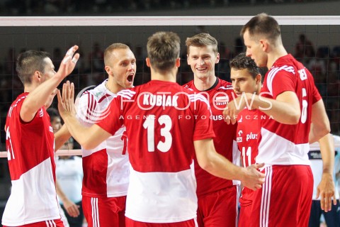  23.08.2015 TORUN ARENA<br />XIII MEMORIAL HUBERTA JERZEGO WAGNERA <br />MECZ POLSKA - IRAN ( MATCH POLAND - IRAN ) <br />N/Z PAWEL ZATORSKI PIOTR NOWAKOWSKI FABIAN DRZYZGA RADOSC EMOCJE <br /> 