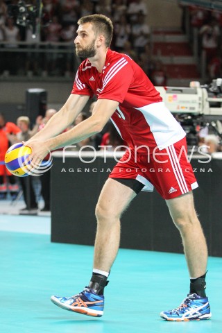  23.08.2015 TORUN ARENA<br />XIII MEMORIAL HUBERTA JERZEGO WAGNERA <br />MECZ POLSKA - IRAN ( MATCH POLAND - IRAN ) <br />N/Z MARCIN MOZDZONEK SYLWETKA <br /> 