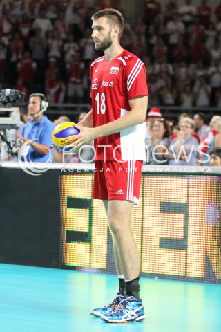  23.08.2015 TORUN ARENA<br />XIII MEMORIAL HUBERTA JERZEGO WAGNERA <br />MECZ POLSKA - IRAN ( MATCH POLAND - IRAN ) <br />N/Z MARCIN MOZDZONEK SYLWETKA <br /> 