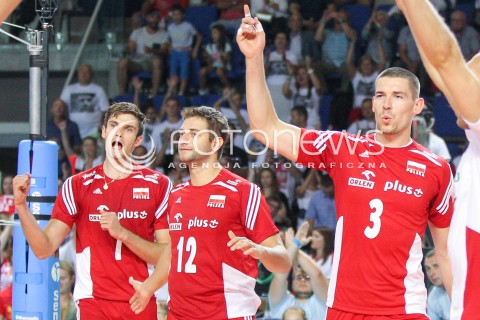  23.08.2015 TORUN ARENA<br />XIII MEMORIAL HUBERTA JERZEGO WAGNERA <br />MECZ POLSKA - IRAN ( MATCH POLAND - IRAN ) <br />N/Z KAROL KLOS GRZEGORZ LOMACZ DAWID KONARSKI RADOSC EMOCJE <br /> 