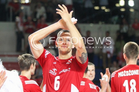  23.08.2015 TORUN ARENA<br />XIII MEMORIAL HUBERTA JERZEGO WAGNERA <br />MECZ POLSKA - IRAN ( MATCH POLAND - IRAN ) <br />N/Z BARTOSZ KUREK RADOSC EMOCJE SYLWETKA <br /> 