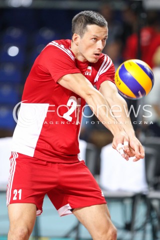  23.08.2015 TORUN ARENA<br />XIII MEMORIAL HUBERTA JERZEGO WAGNERA <br />MECZ POLSKA - IRAN ( MATCH POLAND - IRAN ) <br />N/Z RAFAL BUSZEK SYLWETKA <br /> 