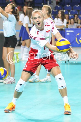  23.08.2015 TORUN ARENA<br />XIII MEMORIAL HUBERTA JERZEGO WAGNERA <br />MECZ POLSKA - IRAN ( MATCH POLAND - IRAN ) <br />N/Z PAWEL ZATORSKI SYLWETKA <br /> 