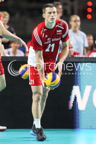  23.08.2015 TORUN ARENA<br />XIII MEMORIAL HUBERTA JERZEGO WAGNERA <br />MECZ POLSKA - IRAN ( MATCH POLAND - IRAN ) <br />N/Z RAFAL BUSZEK SYLWETKA <br /> 