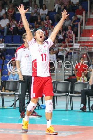  23.08.2015 TORUN ARENA<br />XIII MEMORIAL HUBERTA JERZEGO WAGNERA <br />MECZ POLSKA - IRAN ( MATCH POLAND - IRAN ) <br />N/Z PAWEL ZATORSKI SYLWETKA RADOSC EMOCJE <br /> 