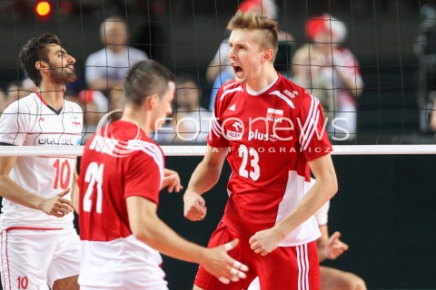  23.08.2015 TORUN ARENA<br />XIII MEMORIAL HUBERTA JERZEGO WAGNERA <br />MECZ POLSKA - IRAN ( MATCH POLAND - IRAN ) <br />N/Z MATEUSZ BIENIEK RADOSC EMOCJE <br /> 