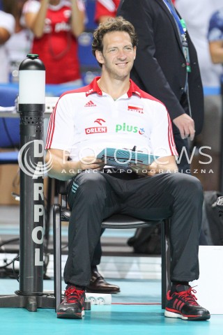  24.08.2015 TORUN ARENA<br />XIII MEMORIAL HUBERTA JERZEGO WAGNERA <br />MECZ POLSKA - FRANCJA ( MATCH POLAND - FRANCE ) <br />N/Z STEPHANE ANTIGA TRENER ( HEAD COACH ) SYLWETKA <br /> 