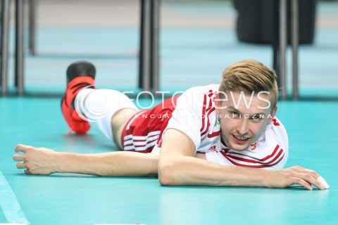  24.08.2015 TORUN ARENA<br />XIII MEMORIAL HUBERTA JERZEGO WAGNERA <br />MECZ POLSKA - FRANCJA ( MATCH POLAND - FRANCE ) <br />N/Z MATEUSZ BIENIEK SYLWETKA <br /> 