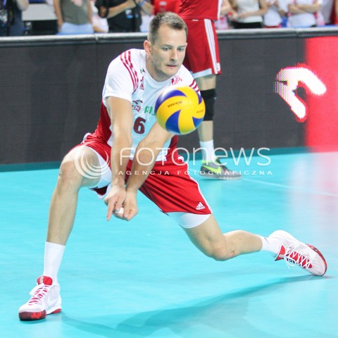  24.08.2015 TORUN ARENA<br />XIII MEMORIAL HUBERTA JERZEGO WAGNERA <br />MECZ POLSKA - FRANCJA ( MATCH POLAND - FRANCE ) <br />N/Z BARTOSZ KUREK SYLWETKA <br /> 