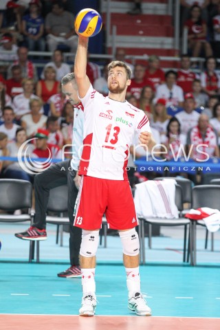  24.08.2015 TORUN ARENA<br />XIII MEMORIAL HUBERTA JERZEGO WAGNERA <br />MECZ POLSKA - FRANCJA ( MATCH POLAND - FRANCE ) <br />N/Z MICHAL KUBIAK SYLWETKA <br /> 