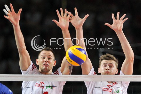  24.08.2015 TORUN ARENA<br />XIII MEMORIAL HUBERTA JERZEGO WAGNERA <br />MECZ POLSKA - FRANCJA ( MATCH POLAND - FRANCE ) <br />N/Z BARTOSZ KUREK PIOTR NOWAKOWSKI BLOK<br /> 
