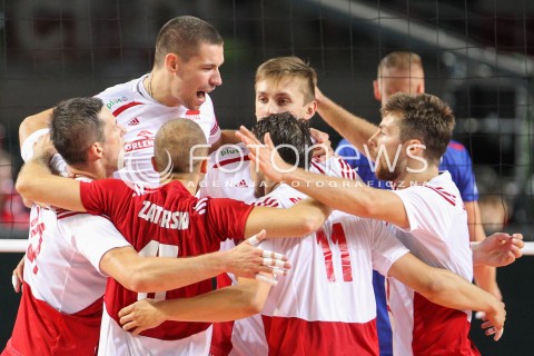  24.08.2015 TORUN ARENA<br />XIII MEMORIAL HUBERTA JERZEGO WAGNERA <br />MECZ POLSKA - FRANCJA ( MATCH POLAND - FRANCE ) <br />N/Z DAWID KONARSKI MATEUSZ BIENIEK RADOSC EMOCJE MICHAL KUBIAK <br /> 