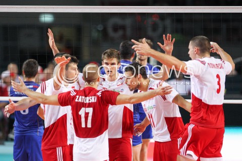  24.08.2015 TORUN ARENA<br />XIII MEMORIAL HUBERTA JERZEGO WAGNERA <br />MECZ POLSKA - FRANCJA ( MATCH POLAND - FRANCE ) <br />N/Z KAROL KLOS DAWID KONARSKI FABIAN DRZYZGA MICHAL KUBIAK RADOSC EMOCJE <br /> 