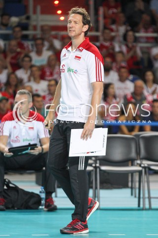  24.08.2015 TORUN ARENA<br />XIII MEMORIAL HUBERTA JERZEGO WAGNERA <br />MECZ POLSKA - FRANCJA ( MATCH POLAND - FRANCE ) <br />N/Z STEPHANE ANTIGA TRENER ( HEAD COACH ) SYLWETKA <br /> 