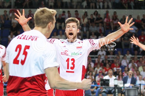  24.08.2015 TORUN ARENA<br />XIII MEMORIAL HUBERTA JERZEGO WAGNERA <br />MECZ POLSKA - FRANCJA ( MATCH POLAND - FRANCE ) <br />N/Z MICHAL KUBIAK ARTUR SZALPUK RADOSC EMOCJE <br /> 