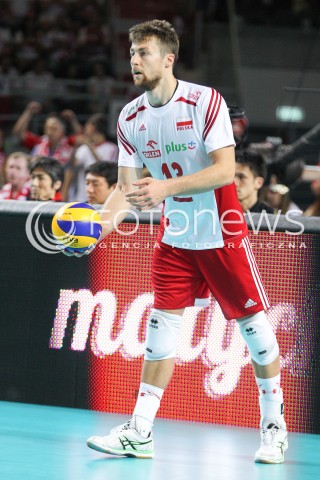  24.08.2015 TORUN ARENA<br />XIII MEMORIAL HUBERTA JERZEGO WAGNERA <br />MECZ POLSKA - FRANCJA ( MATCH POLAND - FRANCE ) <br />N/Z MICHAL KUBIAK SYLWETKA <br /> 