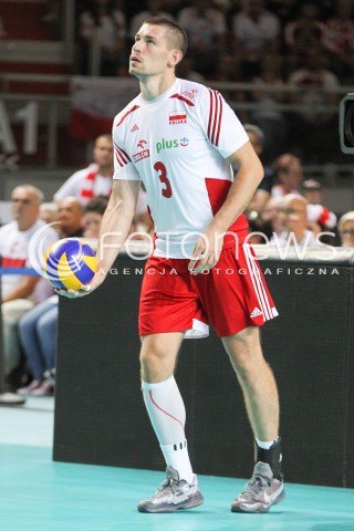  24.08.2015 TORUN ARENA<br />XIII MEMORIAL HUBERTA JERZEGO WAGNERA <br />MECZ POLSKA - FRANCJA ( MATCH POLAND - FRANCE ) <br />N/Z DAWID KONARSKI SYLWETKA <br /> 