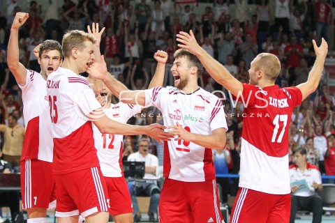  24.08.2015 TORUN ARENA<br />XIII MEMORIAL HUBERTA JERZEGO WAGNERA <br />MECZ POLSKA - FRANCJA ( MATCH POLAND - FRANCE ) <br />N/Z ARTUR SZALPUK MICHAL KUBIAK KAROL KLOS RADOSC EMOCJE <br /> 