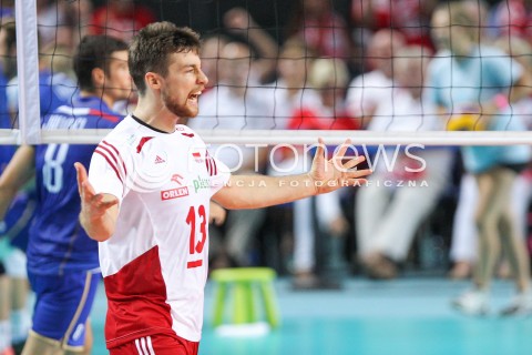  24.08.2015 TORUN ARENA<br />XIII MEMORIAL HUBERTA JERZEGO WAGNERA <br />MECZ POLSKA - FRANCJA ( MATCH POLAND - FRANCE ) <br />N/Z MICHAL KUBIAK RADOSC EMOCJE SYLWETKA <br /> 