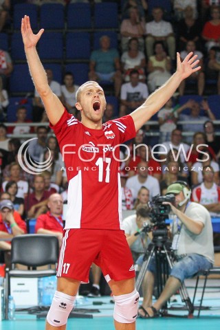  24.08.2015 TORUN ARENA<br />XIII MEMORIAL HUBERTA JERZEGO WAGNERA <br />MECZ POLSKA - FRANCJA ( MATCH POLAND - FRANCE ) <br />N/Z PAWEL ZATORSKI SYLWETKA RADOSC EMOCJE <br /> 