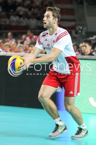  24.08.2015 TORUN ARENA<br />XIII MEMORIAL HUBERTA JERZEGO WAGNERA <br />MECZ POLSKA - FRANCJA ( MATCH POLAND - FRANCE ) <br />N/Z GRZEGORZ LOMACZ SYLWETKA <br /> 