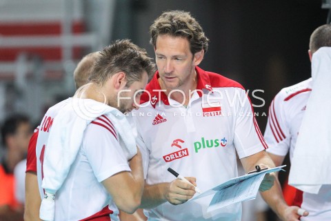  24.08.2015 TORUN ARENA<br />XIII MEMORIAL HUBERTA JERZEGO WAGNERA <br />MECZ POLSKA - FRANCJA ( MATCH POLAND - FRANCE ) <br />N/Z STEPHANE ANTIGA TRENER ( HEAD COACH ) GRZEGORZ LOMACZ <br /> 