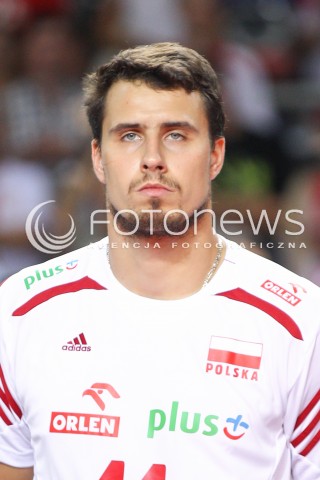  24.08.2015 TORUN ARENA<br />XIII MEMORIAL HUBERTA JERZEGO WAGNERA <br />MECZ POLSKA - FRANCJA ( MATCH POLAND - FRANCE ) <br />N/Z FABIAN DRZYZGA GLOWKA PORTRET SYLWETKA<br /> 