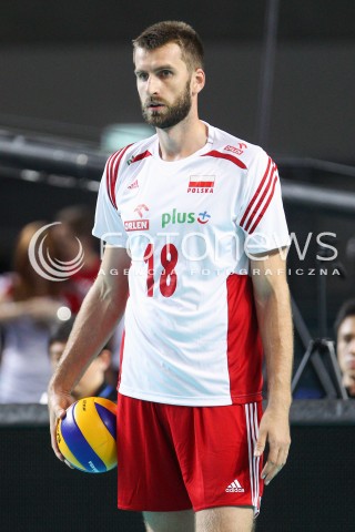  24.08.2015 TORUN ARENA<br />XIII MEMORIAL HUBERTA JERZEGO WAGNERA <br />MECZ POLSKA - FRANCJA ( MATCH POLAND - FRANCE ) <br />N/Z MARCIN MOZDZONEK SYLWETKA <br /> 