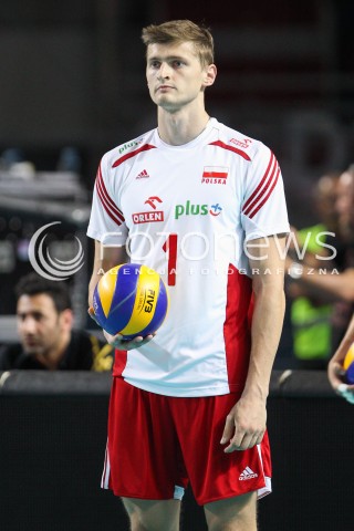  24.08.2015 TORUN ARENA<br />XIII MEMORIAL HUBERTA JERZEGO WAGNERA <br />MECZ POLSKA - FRANCJA ( MATCH POLAND - FRANCE ) <br />N/Z PIOTR NOWAKOWSKI SYLWETKA <br /> 