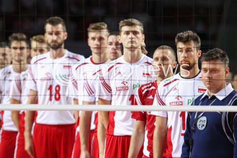  24.08.2015 TORUN ARENA<br />XIII MEMORIAL HUBERTA JERZEGO WAGNERA <br />MECZ POLSKA - FRANCJA ( MATCH POLAND - FRANCE ) <br />N/Z REPREZENTACJA POLSKI HYMN NARODOWY MICHAL KUBIAK PAWEL ZATORSKI PIOTR NOWAKOWSKI MATEUSZ BIENIEK MARCIN MOZDZONEK <br /> 