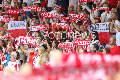  24.08.2015 TORUN ARENA<br />XIII MEMORIAL HUBERTA JERZEGO WAGNERA <br />MECZ POLSKA - FRANCJA ( MATCH POLAND - FRANCE ) <br />N/Z KIBICE DOPING OPRAWA FLAGI BARWY EMOCJE SZALIKI<br /> 