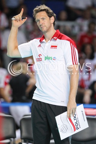  24.08.2015 TORUN ARENA<br />XIII MEMORIAL HUBERTA JERZEGO WAGNERA <br />MECZ POLSKA - FRANCJA ( MATCH POLAND - FRANCE ) <br />N/Z STEPHANE ANTIGA TRENER ( HEAD COACH ) SYLWETKA <br /> 