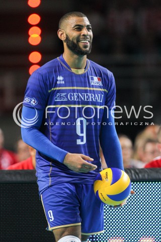  24.08.2015 TORUN ARENA<br />XIII MEMORIAL HUBERTA JERZEGO WAGNERA <br />MECZ POLSKA - FRANCJA ( MATCH POLAND - FRANCE ) <br />N/Z EARVIN NGAPETH SYLWETKA <br /> 