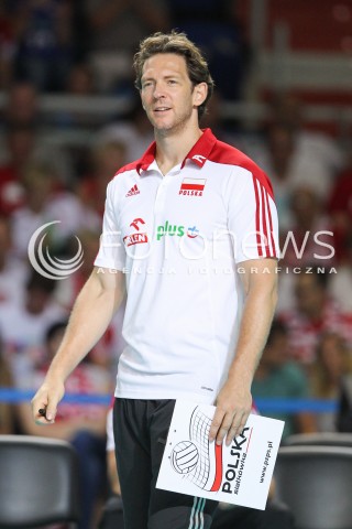  24.08.2015 TORUN ARENA<br />XIII MEMORIAL HUBERTA JERZEGO WAGNERA <br />MECZ POLSKA - FRANCJA ( MATCH POLAND - FRANCE ) <br />N/Z STEPHANE ANTIGA TRENER ( HEAD COACH ) SYLWETKA <br /> 