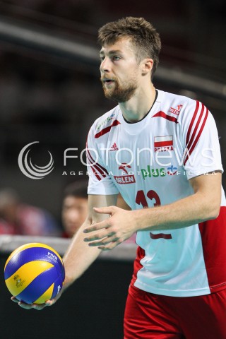  24.08.2015 TORUN ARENA<br />XIII MEMORIAL HUBERTA JERZEGO WAGNERA <br />MECZ POLSKA - FRANCJA ( MATCH POLAND - FRANCE ) <br />N/Z MICHAL KUBIAK SYLWETKA <br /> 
