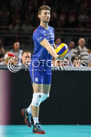  24.08.2015 TORUN ARENA<br />XIII MEMORIAL HUBERTA JERZEGO WAGNERA <br />MECZ POLSKA - FRANCJA ( MATCH POLAND - FRANCE ) <br />N/Z NICOLAS MARECHAL SYLWETKA <br /> 