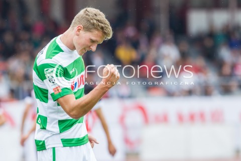  05.09.2015 RZESZOW<br />JUBILEUSZ 110-LECIA KLUBU RESOVIA RZESZOW<br />MECZ CWKS RESOVIA RZESZOW - LECHIA GDANSK<br />N/Z MICHAL ZEBRAKOWSKI RADOSC BRAMKA GOL EMOCJE SYLWETKA<br /> 