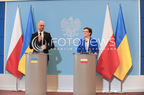  09.09.2015 WARSZAWA<br />WIZYTA PREMIERA UKRAINY W POLSCE<br />N/Z PREMIER RP EWA KOPACZ PREMIER UKRAINY ARSENIJ JACENIUK<br /> 