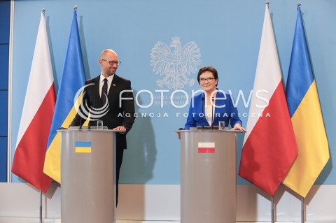  09.09.2015 WARSZAWA<br />WIZYTA PREMIERA UKRAINY W POLSCE<br />N/Z PREMIER RP EWA KOPACZ PREMIER UKRAINY ARSENIJ JACENIUK<br /> 