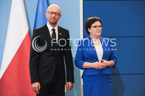  09.09.2015 WARSZAWA<br />WIZYTA PREMIERA UKRAINY W POLSCE<br />N/Z PREMIER RP EWA KOPACZ PREMIER UKRAINY ARSENIJ JACENIUK<br /> 