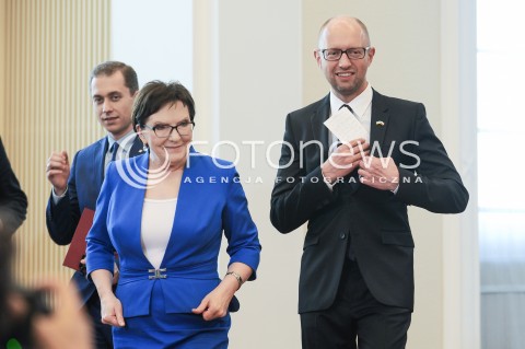  09.09.2015 WARSZAWA<br />WIZYTA PREMIERA UKRAINY W POLSCE<br />N/Z PREMIER RP EWA KOPACZ PREMIER UKRAINY ARSENIJ JACENIUK<br /> 