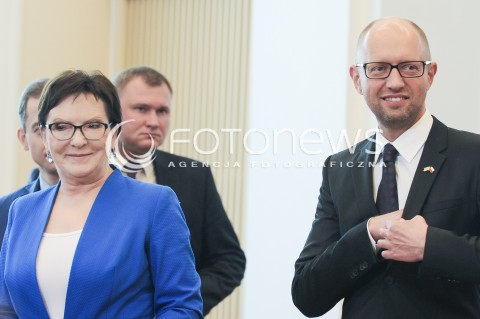  09.09.2015 WARSZAWA<br />WIZYTA PREMIERA UKRAINY W POLSCE<br />N/Z PREMIER RP EWA KOPACZ PREMIER UKRAINY ARSENIJ JACENIUK<br /> 