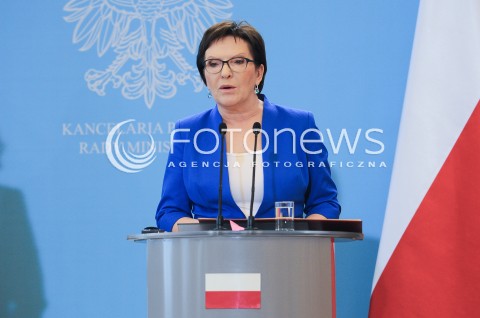 09.09.2015 WARSZAWA<br />WIZYTA PREMIERA UKRAINY W POLSCE<br />N/Z PREMIER RP EWA KOPACZ<br /> 