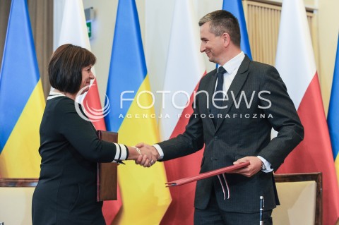  09.09.2015 WARSZAWA<br />WIZYTA PREMIERA UKRAINY W POLSCE<br />N/Z MINISTER FINANSOW UKRAINY NATALIA JARESKO MATEUSZ SZCZUREK<br /> 