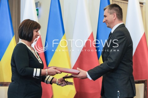  09.09.2015 WARSZAWA<br />WIZYTA PREMIERA UKRAINY W POLSCE<br />N/Z MINISTER FINANSOW UKRAINY NATALIA JARESKO MATEUSZ SZCZUREK<br /> 