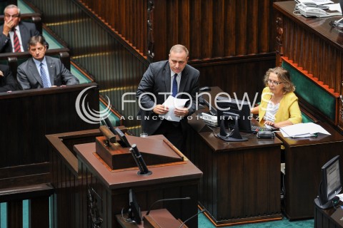  16.09.2015 WARSZAWA SEJM<br />NADZWYCZAJNE POSIEDZENIE SEJMU<br />N/Z MINISTER SPRAW ZAGRANICZNYCH GRZEGORZ SCHETYNA<br /> 