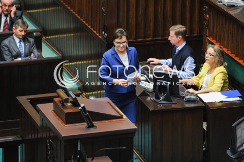  16.09.2015 WARSZAWA SEJM<br />NADZWYCZAJNE POSIEDZENIE SEJMU<br />N/Z PREMIER EWA KOPACZ<br /> 