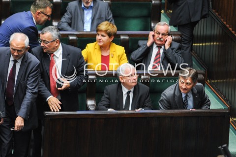  16.09.2015 WARSZAWA SEJM<br />NADZWYCZAJNE POSIEDZENIE SEJMU<br />N/Z JAROSLAW KACZYNSKI BEATA SZYDLO MAREK KUCHCINSKI<br /> 