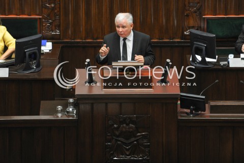  16.09.2015 WARSZAWA SEJM<br />NADZWYCZAJNE POSIEDZENIE SEJMU<br />N/Z JAROSLAW KACZYNSKI<br /> 