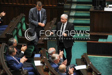  16.09.2015 WARSZAWA SEJM<br />NADZWYCZAJNE POSIEDZENIE SEJMU<br />N/Z JAROSLAW KACZYNSKI MARIUSZ BLASZCZAK<br /> 
